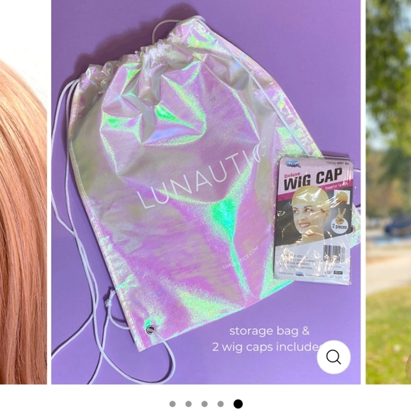 NWT Lunatics Fabulous Hippi Boho Style Rose Gold Wig , Discontinued - Picture 12 of 16